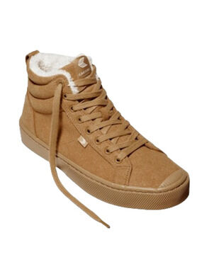 Cariuma OCA Therma High Suede Boots Womens 8.5 Mens 7 Tan Caramel Shearling NIB